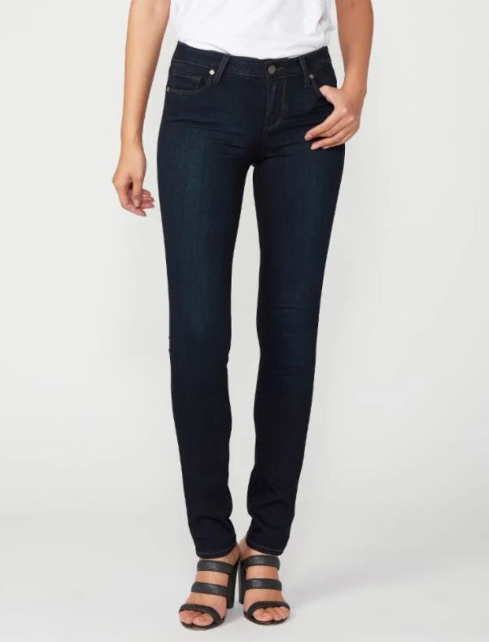 PAIGE Hoxton Skyline Skinny Jeans Dark Wash Women's 27 High Rise Denim Blue Mona